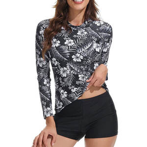 Haut de maillot de bain anti-UV pour femme, respirant, écologique, séchage rapide, manches longues, pour les sports nautiques actifs - Product Image 1