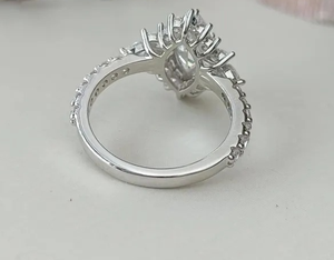 แหวนเพชรโมอิสซาไนต์เงินแท้ 925 ของขวัญสำหรับงานแต่งงาน/งานหมั้น - Product Image 3