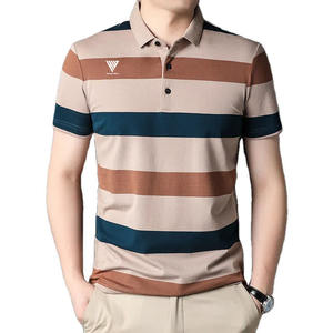 Polos de Algodón 100% con Logotipo Bordado Personalizado de Tendencia, para Hombre, y Polo de Color Sólido de Secado Rápido - Product Image 1
