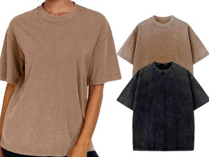 Camiseta de algodón 100% para hombre, camisetas de moda con estampado holgado para mujer, camisetas de punto pesado de manga corta con estilo bordado - Product Image 3