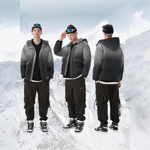 Chaqueta Bomber Acolchada con Capucha y Cuello Alto de Lona con Cambio de Color Personalizado 2023 para Hombre, Impermeable, Cortavientos, Transpirable y Reversible para Invierno - Product Image 3