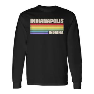 Indianapolis Indiana <b>Pride</b> Rainbow Flag Gay <b>Pride</b> Queer Tank <b>Top</b> Long Sleeve T-Shirt Promotional Product - Product Image 1