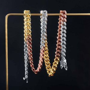 Luxury Iced Out Cuban Link Chain for Men and Women Gold Silver Rose Gold Plated Fashion Jewelry Wholesale Hip Hop Jewelry - Product Image 1