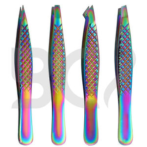 Pince à épiler inclinée en acier inoxydable, outil de précision durable pour les sourcils et l'élimination des poils incarnés du visage, unisexe pour femmes et hommes - Product Image 2