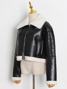 Vente en gros de vestes en cuir véritable pour femmes, 100% peau de mouton, style moto, coupe ajustée, véritable peau de mouton, veste de motard - Product Image 3