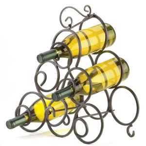 Casier à vin en fil de fer écologique pour bouteille personnalisée pour support à boire Supports géométriques à vin faits à la main plaqués or - Product Image 6