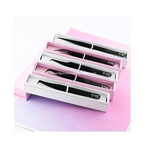 Factory-Supplied Stainless Steel 90 Degree Tweezers Lash Extension Tools With Fiber Tip for Beauty Use - Product Image 1