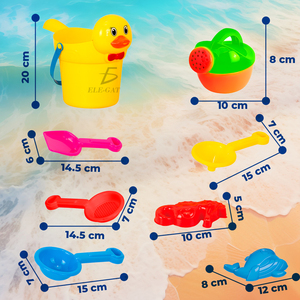 Juego de Playa de 8 Piezas con Cubo en Forma de Pato de Plástico, Juguete de Verano para Niños al Aire Libre, Incluye Cubo de Pato para Jugar en la Playa - Product Image 2