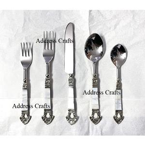 Ensemble de couverts en acier inoxydable plaqué argent de haute qualité avec poignée de vadrouille ensemble de couverts royaux faits à la main couverts en or vaisselle cuillère - Product Image 1