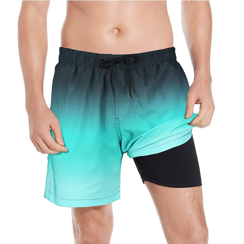 Pantaloncini da bagno a compressione da uomo con Design sublimazione pantaloncini da spiaggia da pesca Shorts da surf Shorts da surf ad asciugatura rapida con tasche