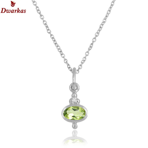 สร้อยคอจี้อัญมณีสีเงินสีเขียว CZ ชุบทองหรูหรา925สำหรับผู้หญิง - Product Image 6