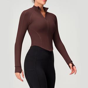 Chaqueta de Yoga Nueva para Gimnasio, Chaqueta Deportiva de Yoga con Cierre Frontal y Manga Larga con Logotipo Personalizado para Mujer, Top Deportivo de Color Personalizado - Product Image 4