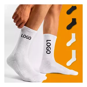 2023 High Quality Socks Custom Designer 100% Custom Cotton Logo Embroidery Socks Unisex Custom Designer Crew Socks