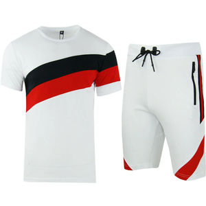 Vente en gros T-shirts et shorts décontractés pour hommes Short deux pièces Sweat Microfibre Short à manches courtes pour hommes Logo personnalisé - Product Image 4