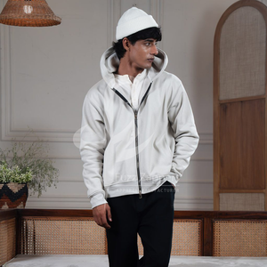 Customizable Print Design Color OEM <b>Men</b> Hoodie Double zipper Hoodie Ribbed Hem Ribbed Cuffs Two side pockets Custom <b>Men</b> Hoodie - Product Image 5