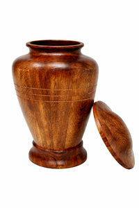 Urne en bois brun foncé riche avec construction en bois multicouche, finition lisse et brillante, et forme commémorative élégante - Product Image 5