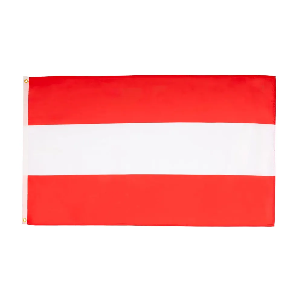 Euro 2024 Schlussverkauf Fußballfeier 100 % langlebiges Polyester 90 × 150 cm individuell 3 × 5 Fuß Fahne Österreich Flagge Österreich