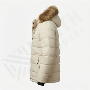 New Comfortable 2025 Men's Hooded Classical Parka <b>Jacket</b> Customizable Premium Cotton Fleece Parka with High Quality - Product Image 3