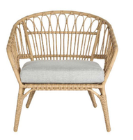 2023 Design moderne élégant accoudoir en bois unique trône canapé chaise avec coussin arrière rotin français chaise de Bistro pour salon