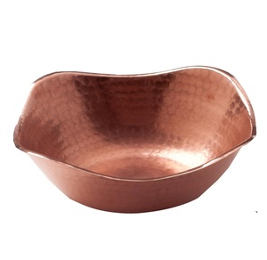 Grand bol en métal finition cuivre bol martelé plat de service fabricant indien prix bon marché - Product Image 5