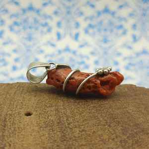 สร้อยคอปะการังดิบเงินสเตอร์ลิงสร้อยคอห่อจี้เงิน925สร้อยคอโบฮีเมียนจี้ช่างฝีมือทำจากอินเดีย - Product Image 6