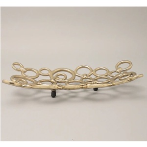 Aluminum Dinnerware Gold Serving <b>Tray</b> for Weddings and Ramadan Stylish Design for Catering and Special Occasions - Product Image 2