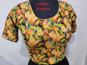 Blusa Elegante con Estampado Kalamkari, Blusa Elástica para Sari, para Mujer, al Mejor Precio al por Mayor - Product Image 2