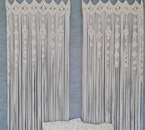 ม่านหน้าต่าง macrame ม่านประตู macrame การปรับแต่งสไตล์โบโฮ - Product Image 1