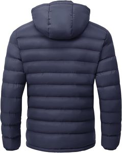 Fabricant de vestes matelassées légères noires pour hommes sur mesure OEM, avec fermeture éclair et capuche, marque privée - Product Image 5