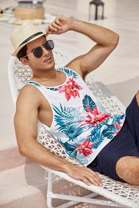 Ropa moldeadora de Cuerpo Adelgazante de compresión para hombre, camiseta sin mangas deportiva de verano de secado rápido, ropa de playa acanalada con músculos de corte cuadrado, Camiseta con tirantes - Product Image 5