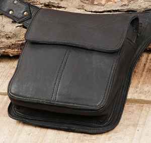 Genuine <b>Leather</b> Fanny Pack Crossbody Bag Vintage Style Zipper Pockets Sling Waist Pack <b>Purse</b> <b>for</b> Women & <b>Men</b>-LWB-0126 - Product Image 2