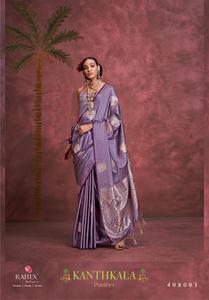 Newly Launched Pura Satin Banarasi Zari Saree Elegant Floral Design Ethnic <b>Silk</b> <b>fabric</b> perfect for wedding season - Product Image 5