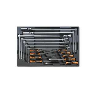 Bandeja de herramientas termoformada dura BETA Con destornilladores Llaves de vaso articuladas Llaves de bujía-Vacío - Product Image 1