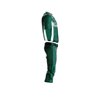 Uniforme de base-ball pour hommes, ensemble de pantalon et de maillot de Baseball 100% Polyester créez votre propre uniforme de base-ball de couleur verte - Product Image 5