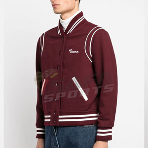 Chaqueta universitaria de béisbol de algodón para hombre, venta al por mayor, estilo deportivo de invierno, Letterman con soporte, cuello marinero, diseño abotonado - Product Image 4