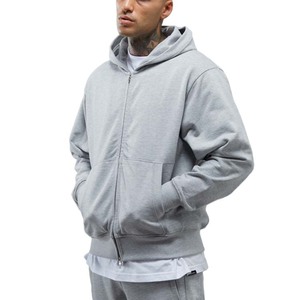 Personalizado de los hombres de cremallera completa sudaderas con capucha Streetwear peso pesado de algodón boxy fit Pullover sudaderas con capucha para los hombres - Product Image 6