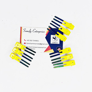 Ensemble de 9 pinces à cheveux multi-jaunes à double broche Outil en acier inoxydable de nouvelle conception pour des extensions de cheveux privées durables - Product Image 4