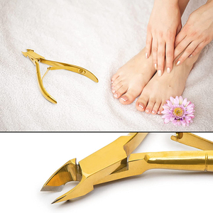 Full Gold Clippers Cuticle Nipper Durable Stainless Steel Professional Classical Nails Care Trimmer Wholesale Ingrown Toenails - Product Image 5