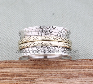Unisex Customisable 925 Sterling Silver Vintage <b>Boho</b> Handmade Meditation <b>Ring</b> for Weddings and Parties - Product Image 5