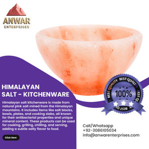 Tazón de sal del Himalaya para uso en la cocina Artesanías naturales hechas a mano de Pakistán - Product Image 6