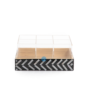 Boîte de bouteilles d'eau élégante de luxe en nacre Meilleure vente de nacre avec boîte à couvercle en acrylique fabriquée au Vietnam - Product Image 2