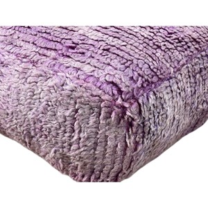 Pouf rectangulaire violet artisanal en tissu 100% coton, coussin de sol moderne à motif à carreaux, multifonctionnel, décoration de salon - Product Image 3