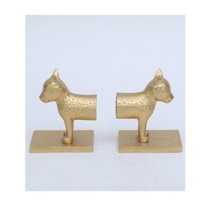 Exportateur de serre-livres de luxe personnalisé en métal laiton antique Chess King et Wazir avec base noire pour la vente chaude et de haute qualité - Product Image 1
