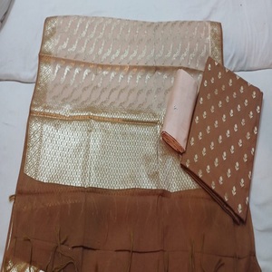 Costumes traditionnels élégants en coton Chanderi Robe sari en soie ethnique de qualité supérieure Adultes Occasions décontractées Indien Pakistanais - Product Image 1