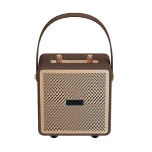 Biểu Tượng Tùy Chỉnh Retro Loa <span class=keywords><strong>Bluetooth</strong></span> Không Dây Di Động Gỗ Da Loa Độ Trung Thực Cao Loa Cho Đảng - Product Image 1