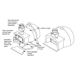 Forno in Legno Artigianale da 80 cm per Cottura Diretta, Capacità 2/3 Pizze per Tostare e Cuocere - Product Image 5