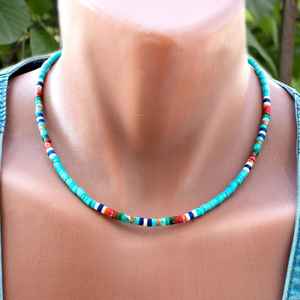 Natural Sodalite Beaded <b>Necklace</b>, 8mm Sodalite Smooth Round Beads <b>Necklace</b> , Handmade Crystal Choker <b>Necklace</b> Beaded Jewelry - Product Image 4