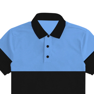 <b>Mens</b> Color Block <b>Polo</b> <b>Shirt</b> Blue and <b>Black</b> Stylish Casual Wear Comfortable Cotton Fabric <b>for</b> Everyday Use - Product Image 4