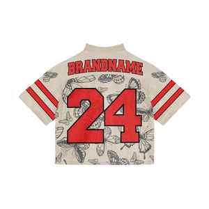 Camiseta de fútbol americano de malla de manga corta de gran tamaño, venta al por mayor, uniforme de fútbol americano de poliéster 100%, camiseta de fútbol americano - Product Image 2