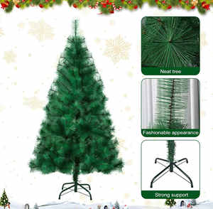 Árbol de Navidad artificial de pino PE realista de 6 pies al por mayor con soporte de metal para decoración festiva interior del hogar y la Oficina gran oferta - Product Image 5